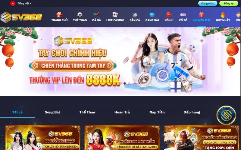 Khám phá ngay vô vàn những khuyến mãi SV368 cực khủng